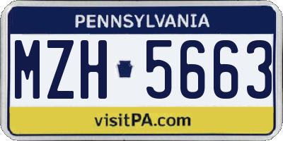 PA license plate MZH5663