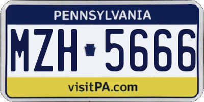 PA license plate MZH5666