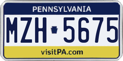 PA license plate MZH5675