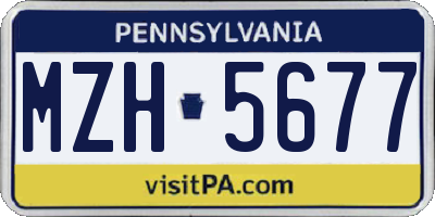 PA license plate MZH5677