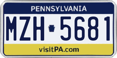 PA license plate MZH5681