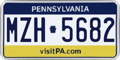 PA license plate MZH5682