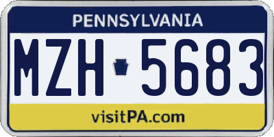 PA license plate MZH5683