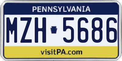 PA license plate MZH5686