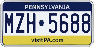 PA license plate MZH5688