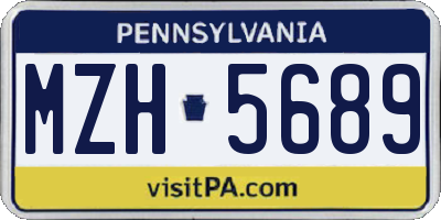 PA license plate MZH5689