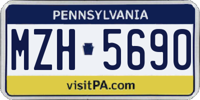 PA license plate MZH5690