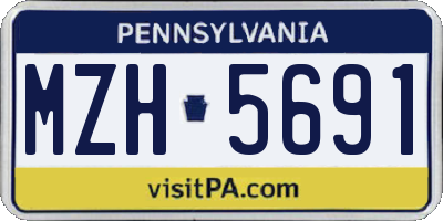 PA license plate MZH5691