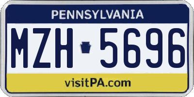 PA license plate MZH5696