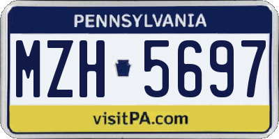 PA license plate MZH5697
