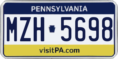 PA license plate MZH5698