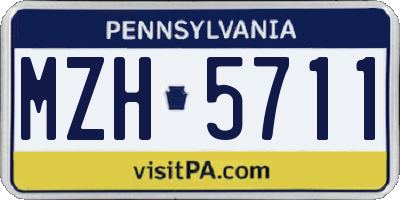 PA license plate MZH5711