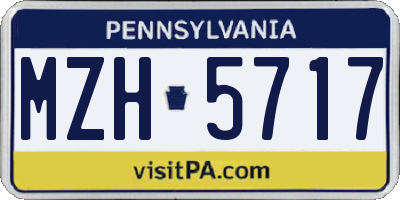 PA license plate MZH5717