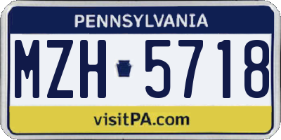 PA license plate MZH5718
