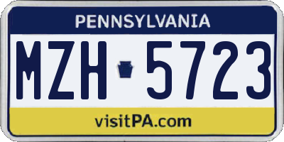 PA license plate MZH5723