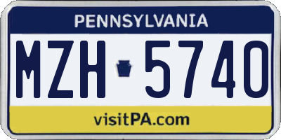 PA license plate MZH5740