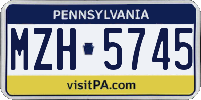 PA license plate MZH5745