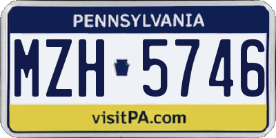PA license plate MZH5746