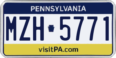 PA license plate MZH5771