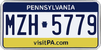 PA license plate MZH5779