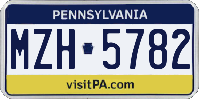 PA license plate MZH5782