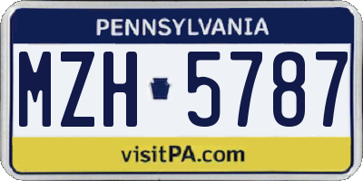 PA license plate MZH5787