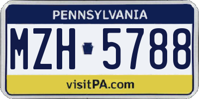 PA license plate MZH5788