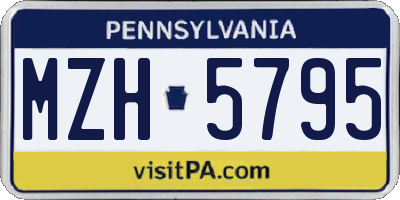 PA license plate MZH5795