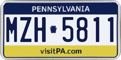 PA license plate MZH5811