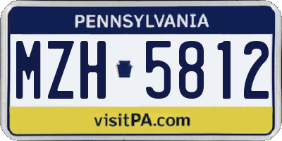 PA license plate MZH5812