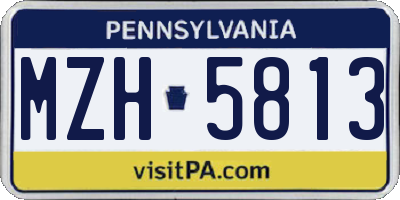 PA license plate MZH5813