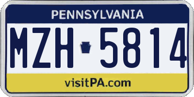 PA license plate MZH5814