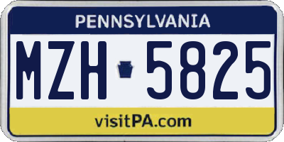 PA license plate MZH5825