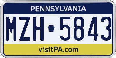 PA license plate MZH5843