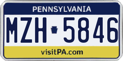 PA license plate MZH5846