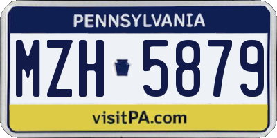 PA license plate MZH5879