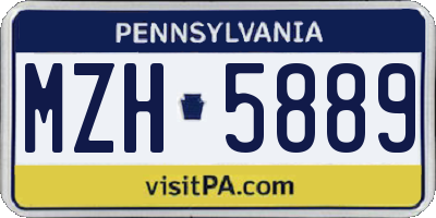 PA license plate MZH5889