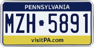 PA license plate MZH5891