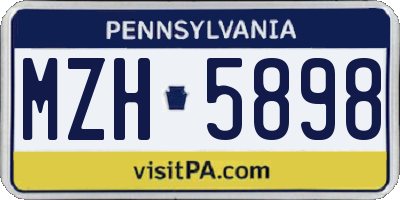 PA license plate MZH5898