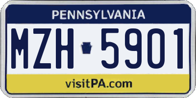 PA license plate MZH5901
