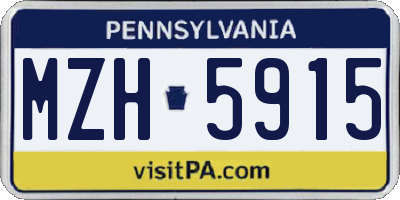 PA license plate MZH5915