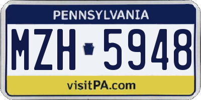 PA license plate MZH5948