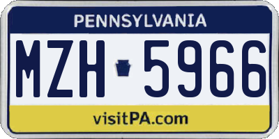 PA license plate MZH5966
