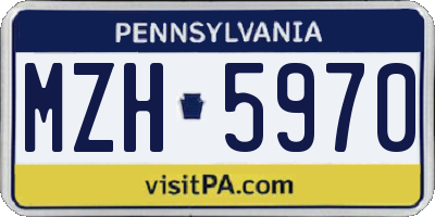 PA license plate MZH5970