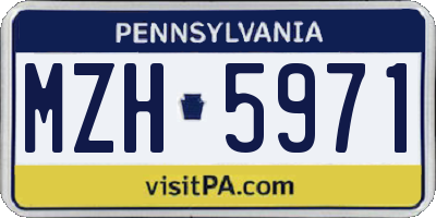 PA license plate MZH5971