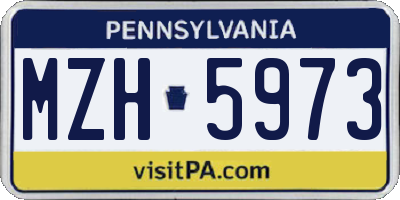 PA license plate MZH5973