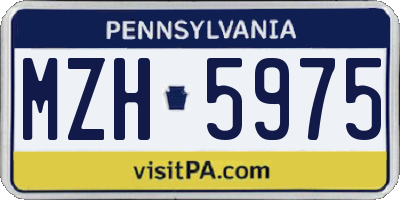PA license plate MZH5975