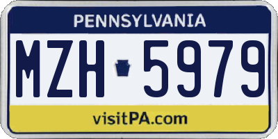 PA license plate MZH5979