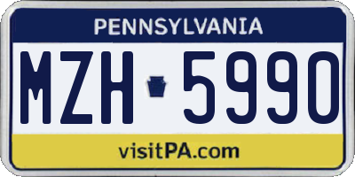 PA license plate MZH5990