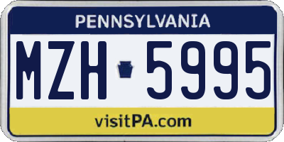 PA license plate MZH5995